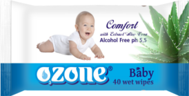 Ozone Cалфетки влажные 40 шт детские c алое вера (30)